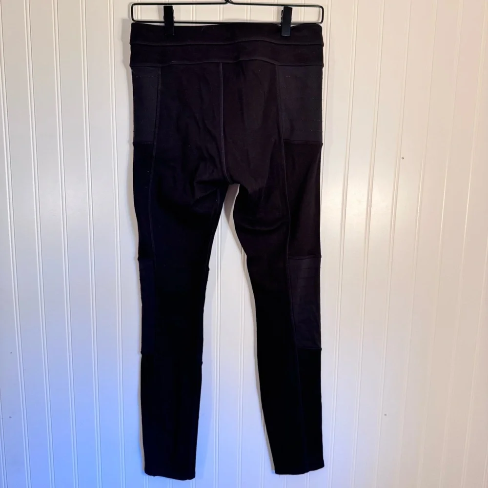Athleta Black Trail Setter Moto Leggings Black Stretchy Athletic Motion Pants 6 - Picture 8 of 13